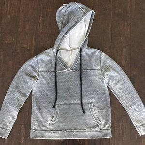 Faded gray sweatshirt with hoodie